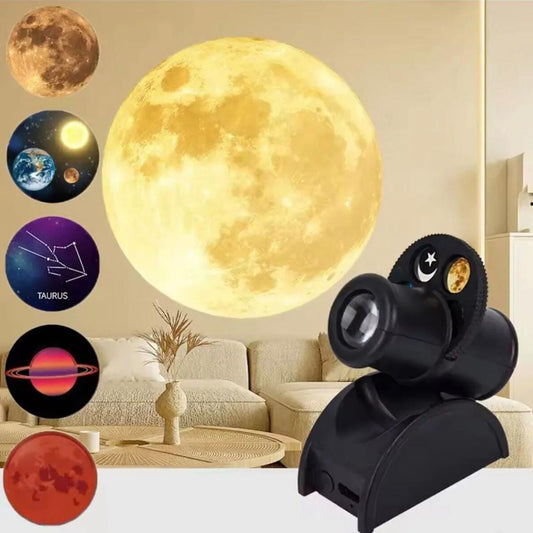 Yıldızlı Gece Proje Lambası, 15 Sahne HD LED Yıldız Projeksiyon, USB Şarj Edilebilir
